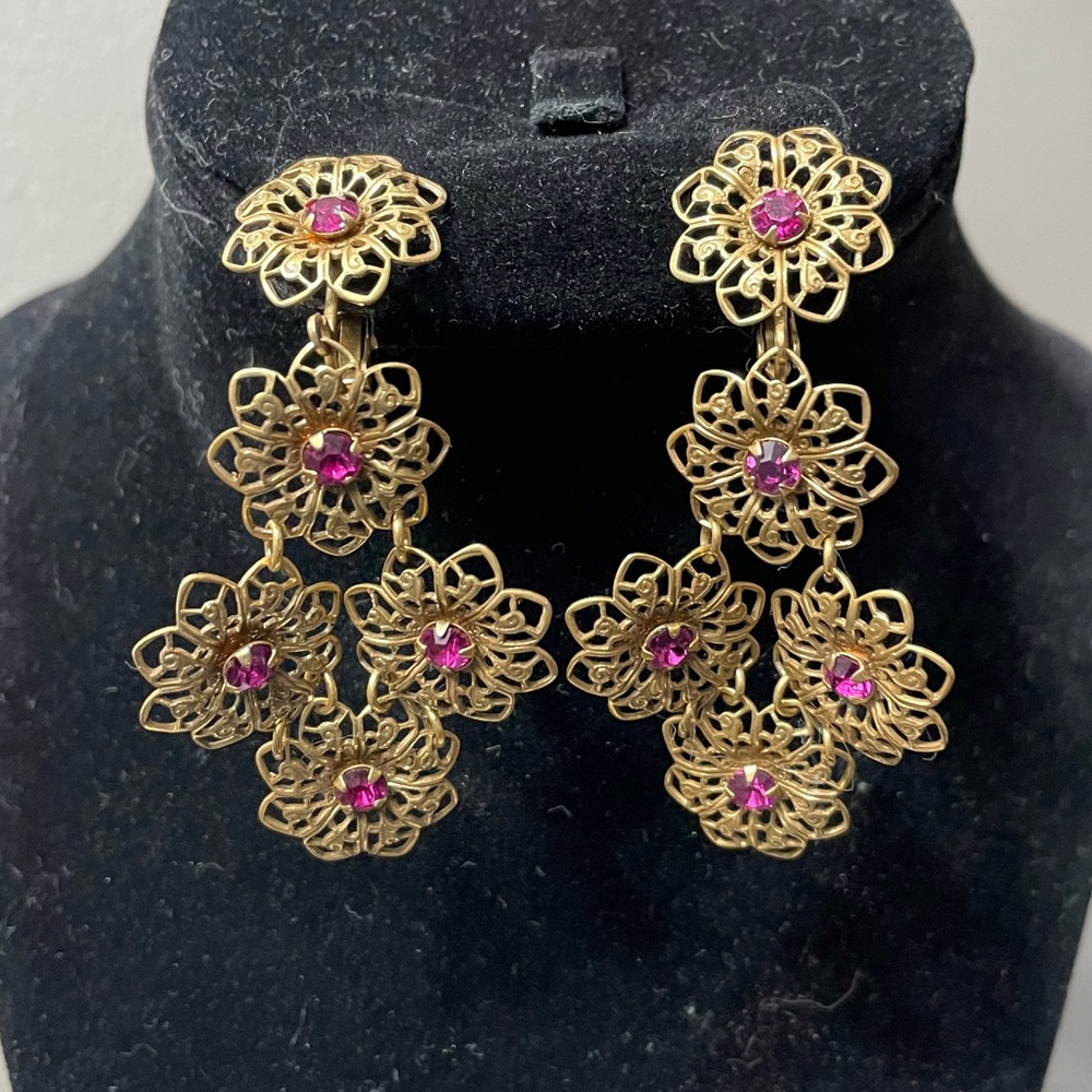 Clip on vintage earrings possibly antique.